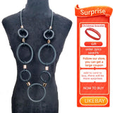 Rubber Jewelry Women Long Pendant Necklace Punk Style Clothes Accessories
