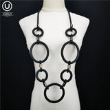 Rubber Jewelry Women Long Pendant Necklace Punk Style Clothes Accessories