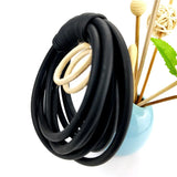 Strange Leather Bangles For Women Rubber Gothic Cuff Bracelet