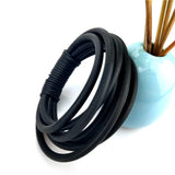 Strange Leather Bangles For Women Rubber Gothic Cuff Bracelet