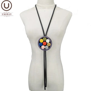Rubber Necklace Wooden Accessories Jewelry Statement Chain For Party