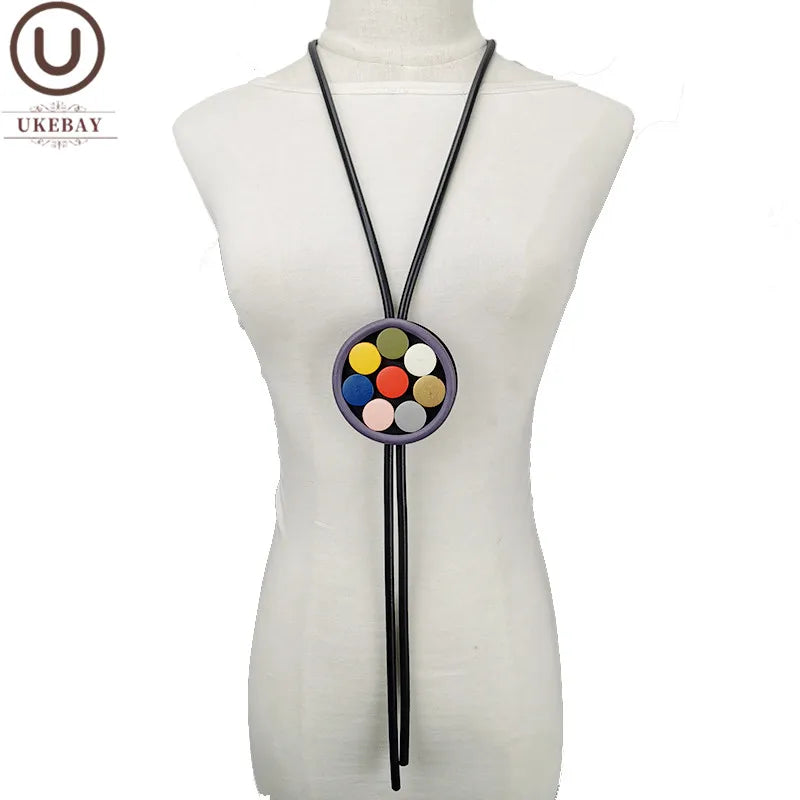 Rubber Necklace Wooden Accessories Jewelry Statement Chain For Party
