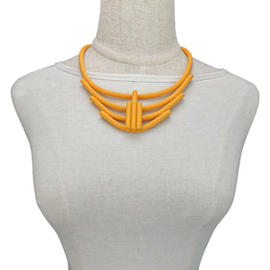 Geometric Choker Necklaces Multicolor Rubber Jewelry