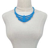 Geometric Choker Necklaces Multicolor Rubber Jewelry