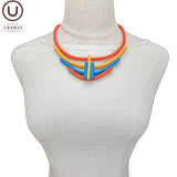 Geometric Choker Necklaces Multicolor Rubber Jewelry