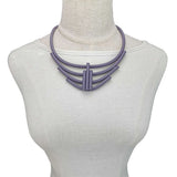 Geometric Choker Necklaces Multicolor Rubber Jewelry