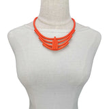 Geometric Choker Necklaces Multicolor Rubber Jewelry