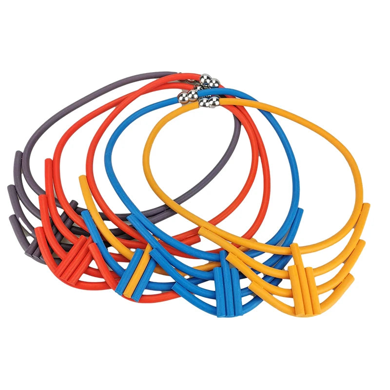 Multicolor Gothic Choker Necklaces, Women Rubber Chain Short Choker