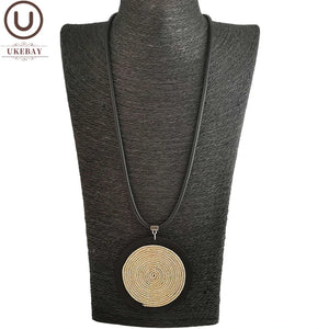Rubber Chain Pendant Necklace Ethnic Jewelry For Party