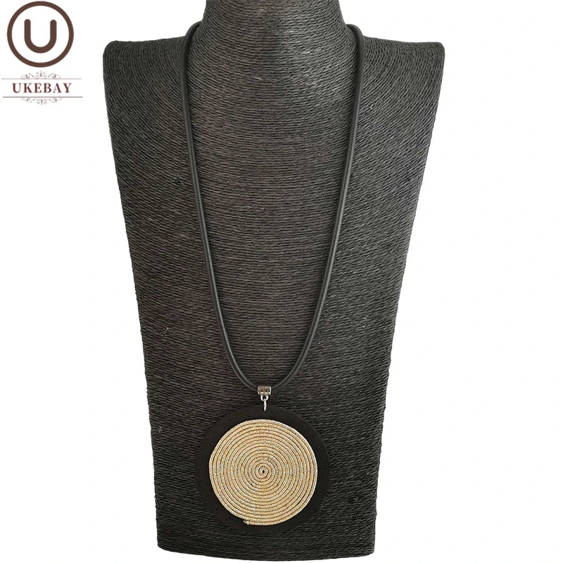 Rubber Chain Pendant Necklace Ethnic Jewelry For Party