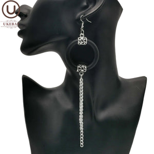 Rubber Boho Drop Earrings Round Statement Wedding Gift