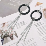 Rubber Boho Drop Earrings Round Statement Wedding Gift