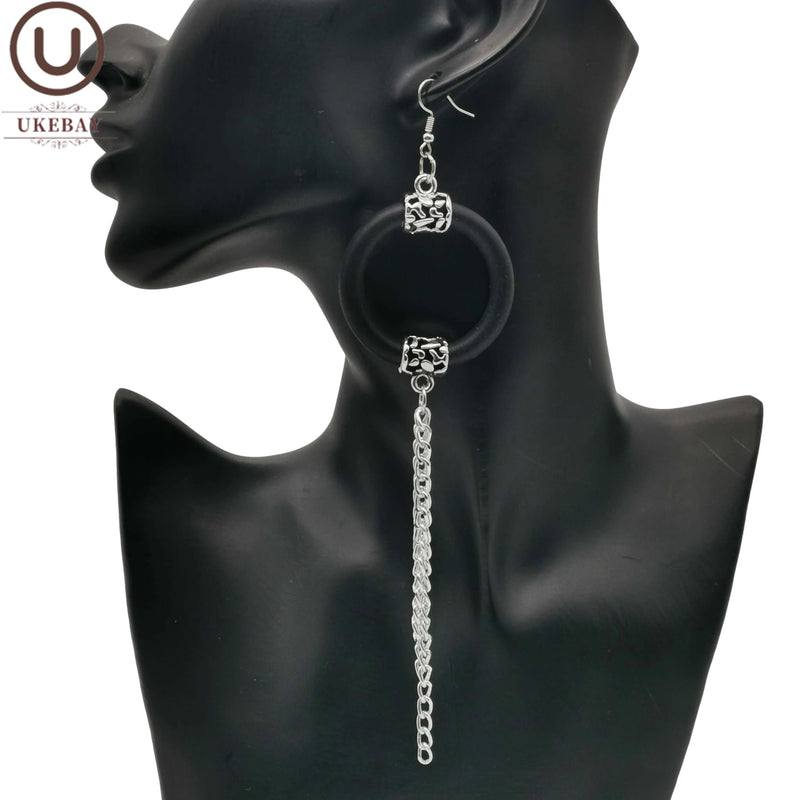 Rubber Boho Drop Earrings Round Statement Wedding Gift