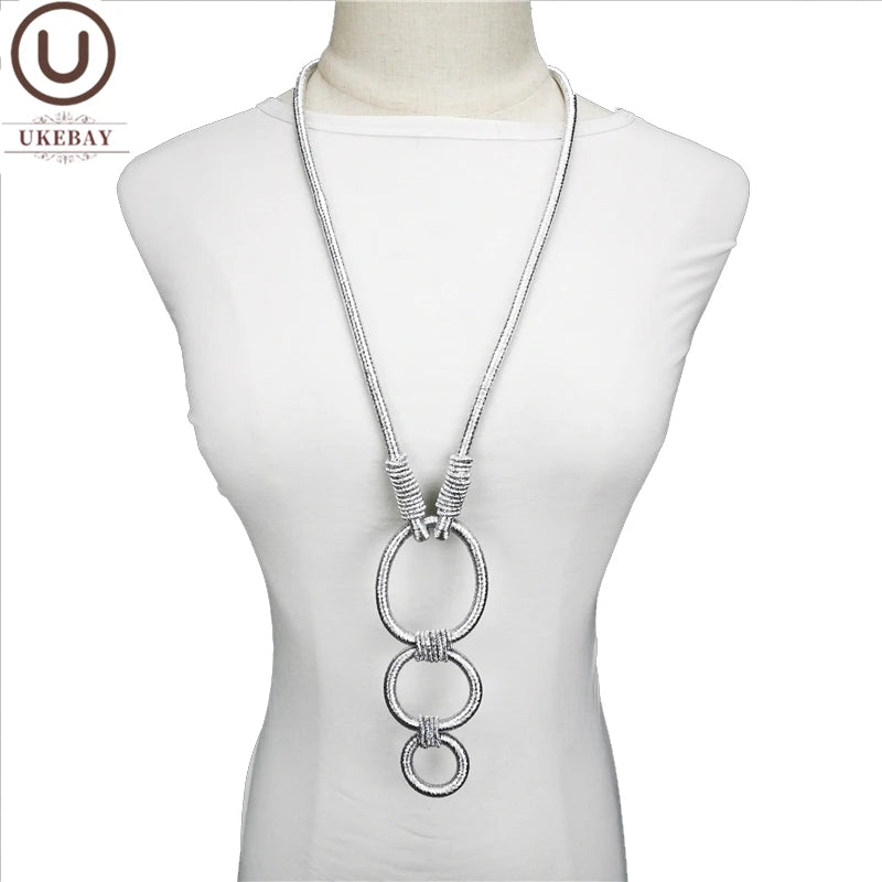 Alloy Pendant Necklaces Circle Metal Jewelry Women Necklace Choker