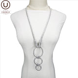 Alloy Pendant Necklaces Circle Metal Jewelry Women Necklace Choker