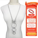 Alloy Pendant Necklaces Circle Metal Jewelry Women Necklace Choker