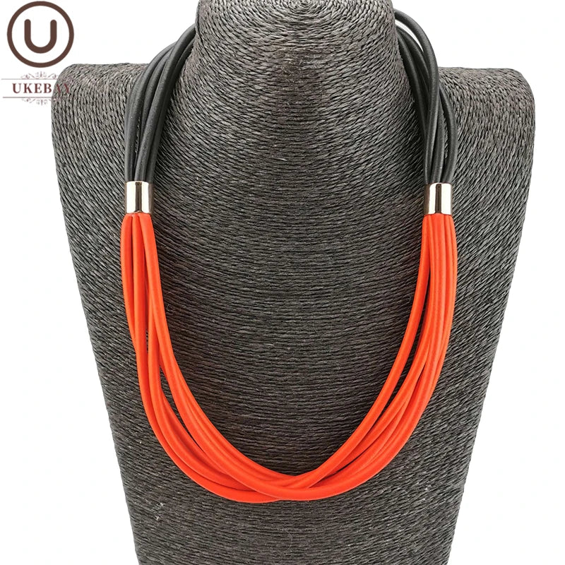 Red Rubber Choker Necklace Gothic Clothes Accessories Gift Women Choker