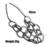 Mesh Pendant Necklace Women Sweater Chain Long Necklace Gothic Jewelry