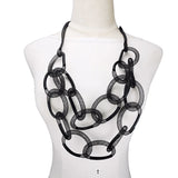 Mesh Pendant Necklace Women Sweater Chain Long Necklace Gothic Jewelry