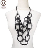 Mesh Pendant Necklace Women Sweater Chain Long Necklace Gothic Jewelry
