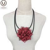 Choker Necklace Flower Women Bohemia Ethnic Rubber Sweater Chain