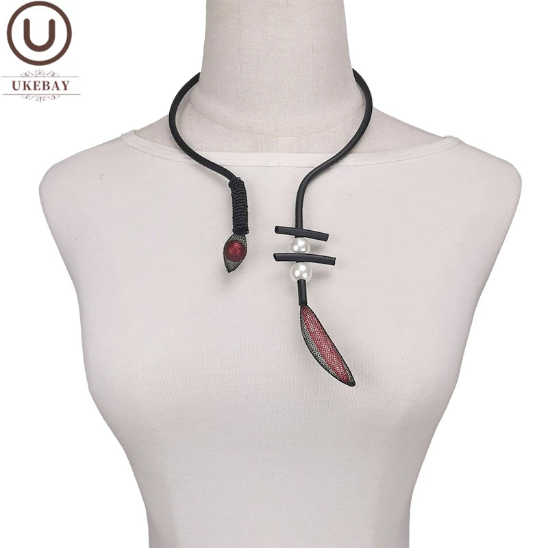Choker Necklaces for Women Strange Gothic Jewelry Mesh Pearl Accessories