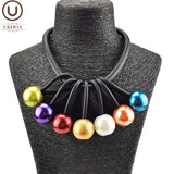 Choker Necklaces Multicolor Pearl Necklace Women Rubber Jewelry