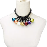 Choker Necklaces Multicolor Pearl Necklace Women Rubber Jewelry