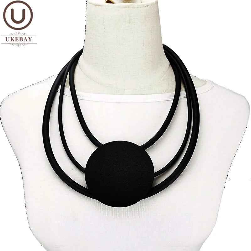 Rubber Choker Necklaces Gothic Sweater Chains Ethnic Jewelry