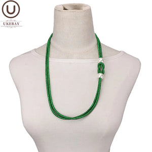Pearl Choker Necklace Metal Sweater Chain Women Jewelry