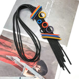 Rubber Chain Tassel Necklace Gothic Jewelry