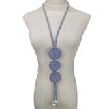 Long Statement Necklace Pearl Ethnic Jewelry Women 9 Colors