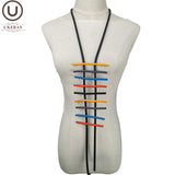Gothic Pendant Necklace Geometric Sweater Chain Rubber Necklace