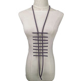 Gothic Pendant Necklace Geometric Sweater Chain Rubber Necklace