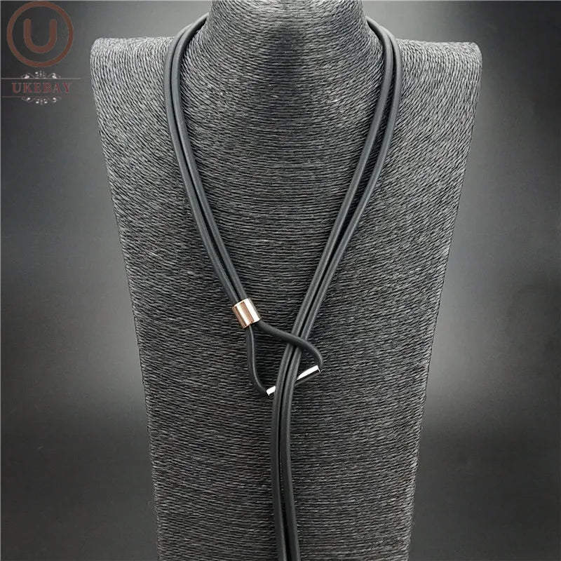 Long Pendant Necklace Adjustable Chain Rubber Jewelry