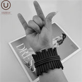 Gothic Charm Bangle Red Rubber Jewelry Punk Bracelet