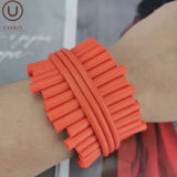 Gothic Charm Bangle Red Rubber Jewelry Punk Bracelet
