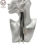 Rubber Long Drop Statement Earrings for Party