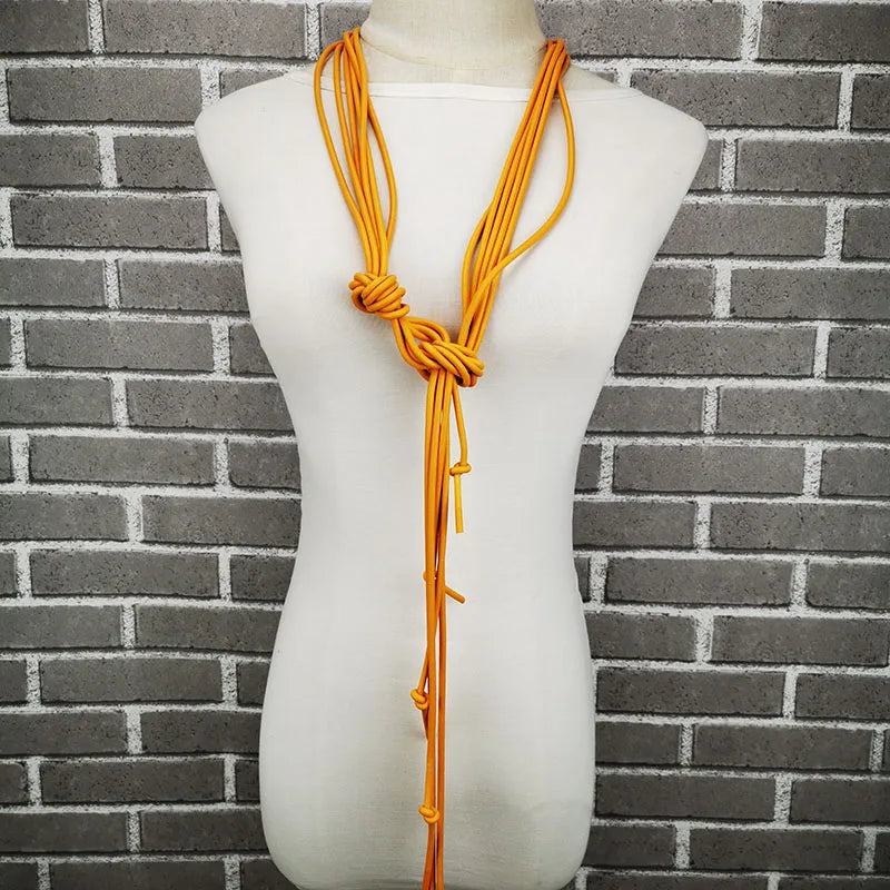 Long Necklaces Women Sweater Necklaces Pendant Jewelry Punk Style Rubber