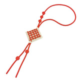 Rubber Jewelry Square Pendant Wood Necklace Long Big Statement