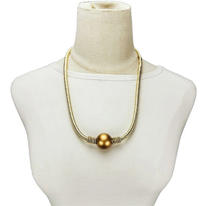 Pearl Bead Pendant Choker Necklace Women