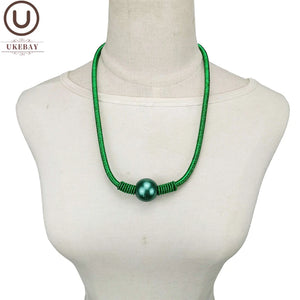 Pearl Bead Pendant Choker Necklace Women