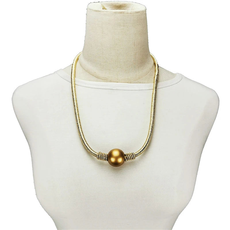 Pearl Bead Pendant Choker Necklace Women