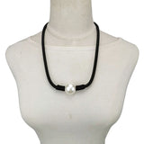 Pearl Bead Pendant Choker Necklace Women