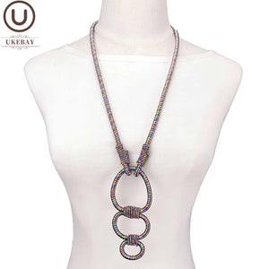 Metal Pendant Necklace Gothic Long Chains