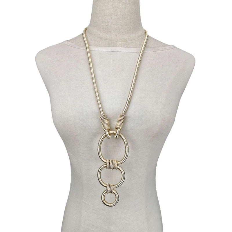 Metal Pendant Necklace Gothic Long Chains
