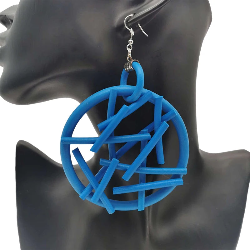 Multicolor Statement Drop Earrings Rubber Jewelry Party Ear Accessories