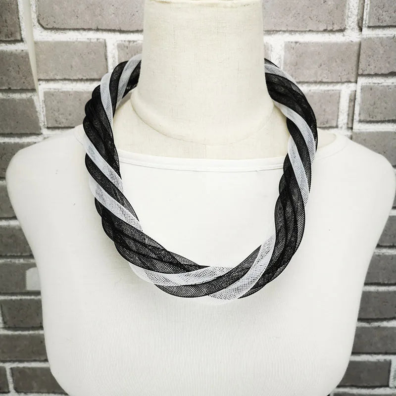 Multicolor Mesh Choker Necklaces Hollow Jewelry Boho Accessories