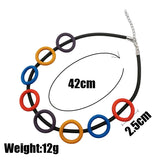 Multicolor Circle Choker Necklace Gothic Chain Jewelry