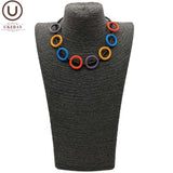 Multicolor Circle Choker Necklace Gothic Chain Jewelry
